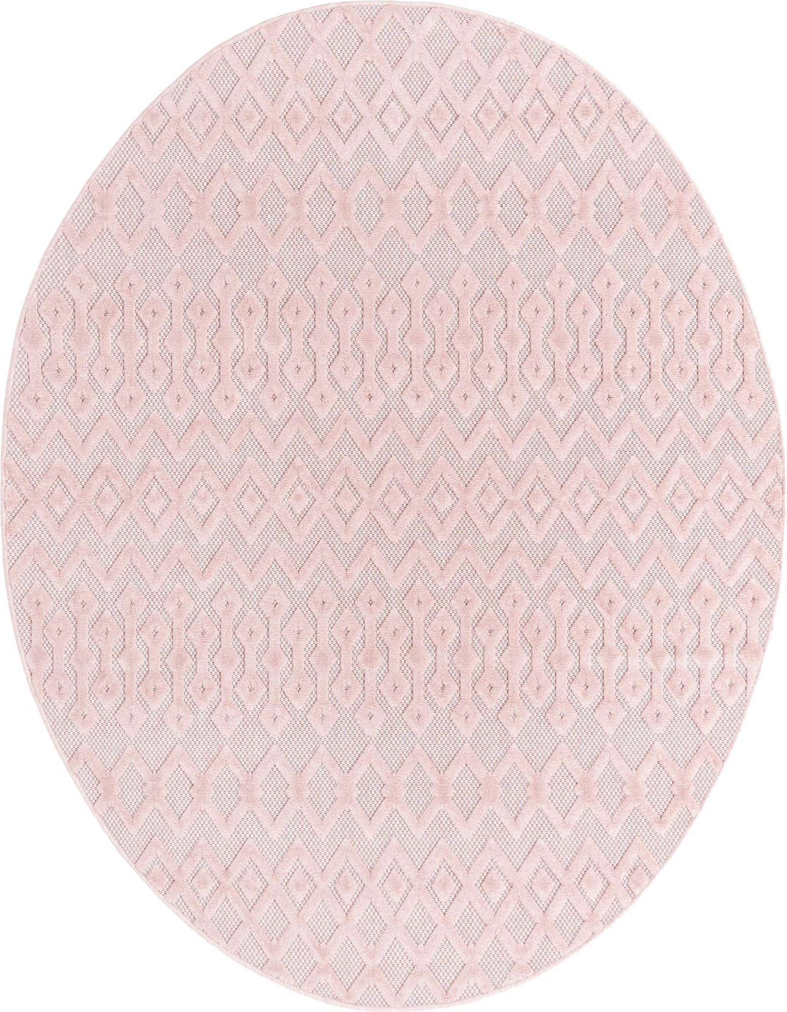 7' x 7' Easy-Clean Trellis Textured Indoor / Outdoor Round Rug