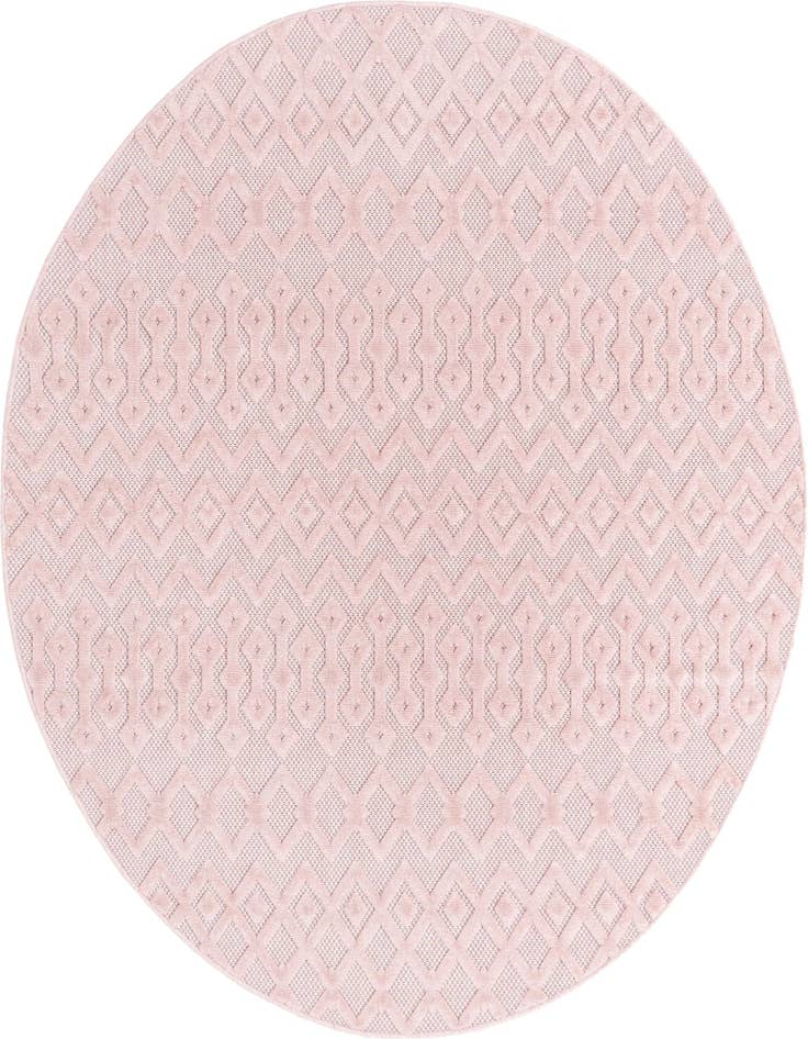 Detail image of 7' x 7' Easy-Clean Trellis Textured Indoor / Outdoor Round Rug