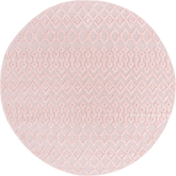 Detail image of 7' x 7' Easy-Clean Trellis Textured Indoor / Outdoor Round Rug