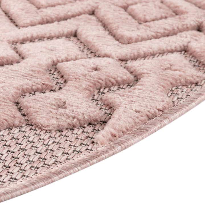 4' x 4' Easy-Clean Trellis Textured Indoor / Outdoor Round Rug