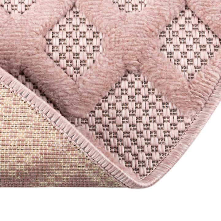 4' x 4' Easy-Clean Trellis Textured Indoor / Outdoor Round Rug