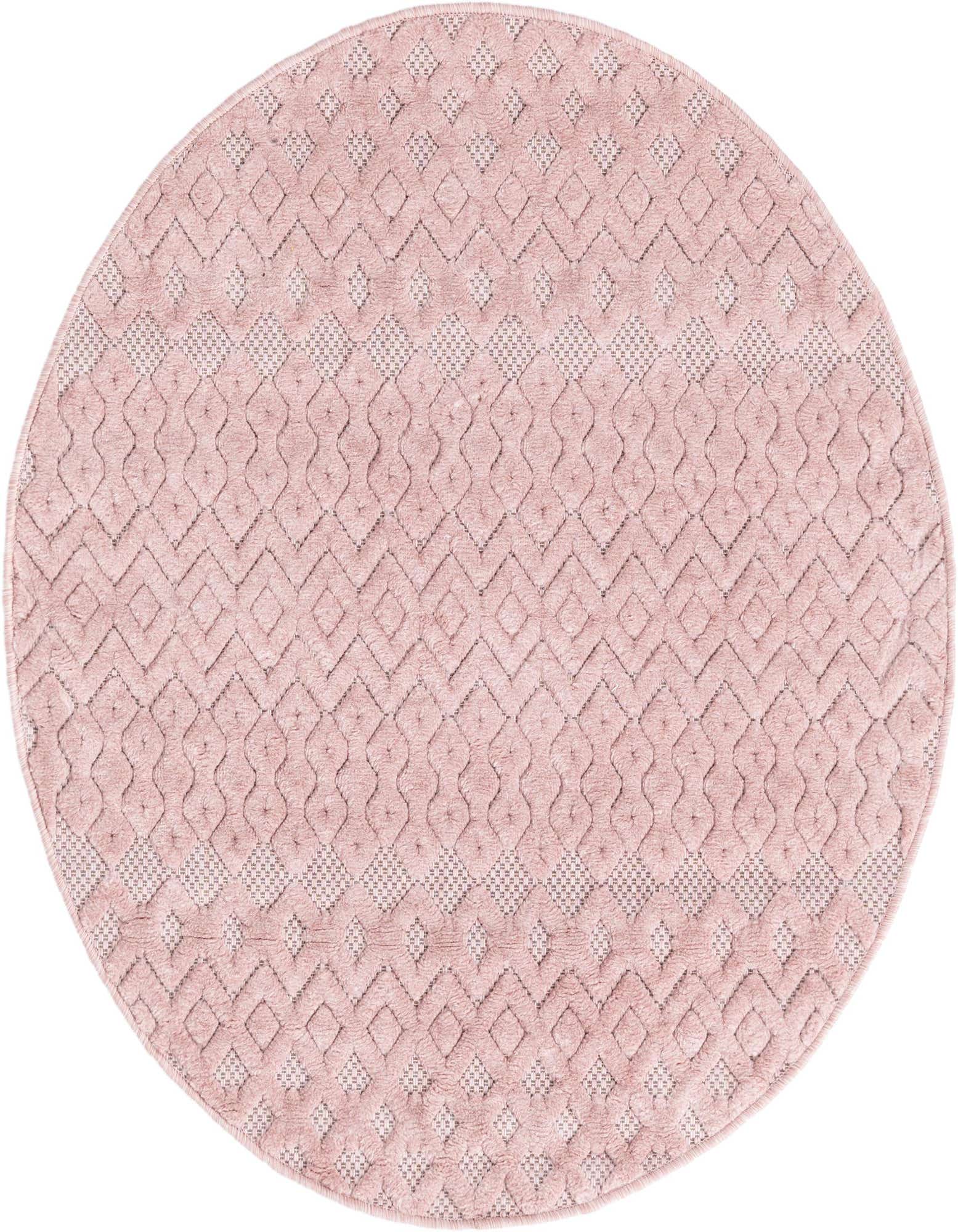 4' x 4' Easy-Clean Trellis Textured Indoor / Outdoor Round Rug