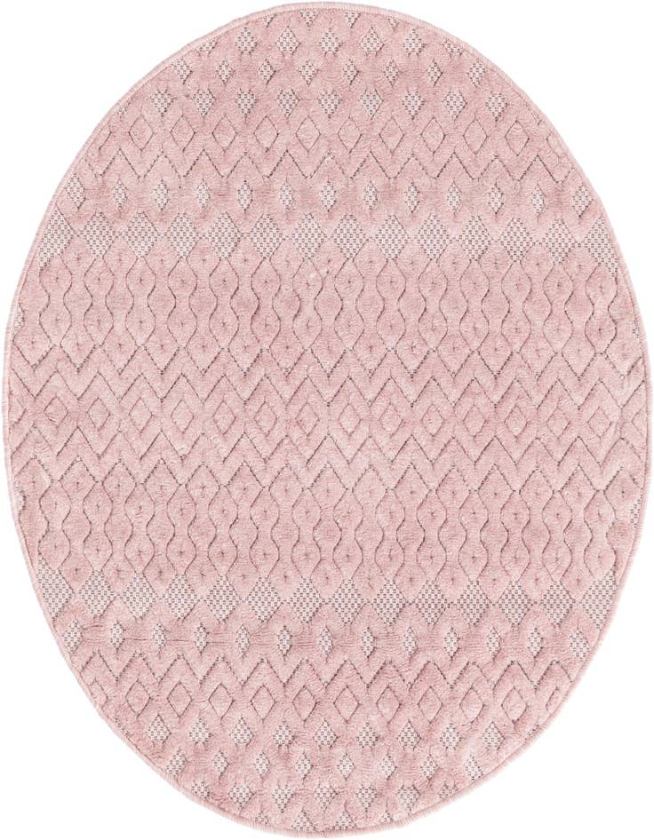 Detail image of 4' x 4' Easy-Clean Trellis Textured Indoor / Outdoor Round Rug