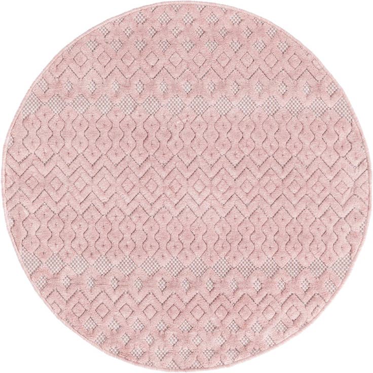 Detail image of 4' x 4' Easy-Clean Trellis Textured Indoor / Outdoor Round Rug