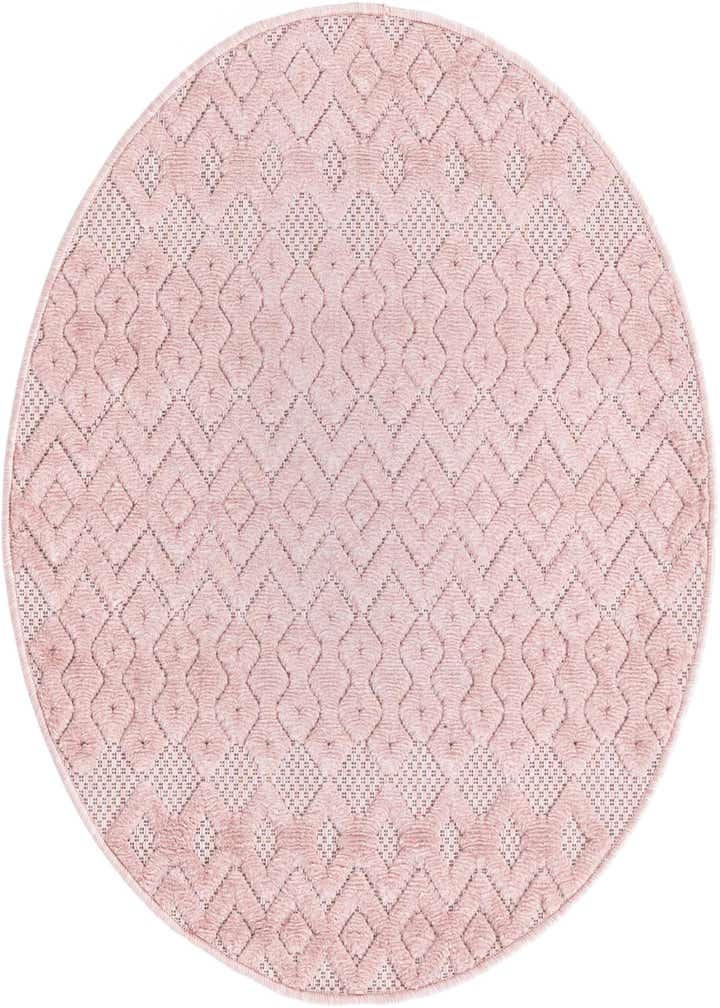3' x 3' Easy-Clean Trellis Textured Indoor / Outdoor Round Rug