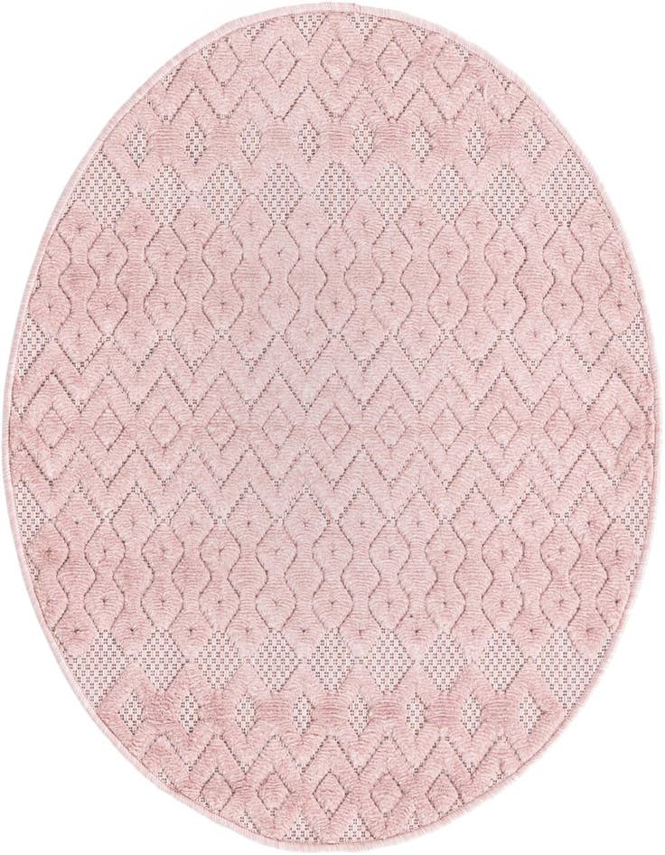 Detail image of 3' x 3' Easy-Clean Trellis Textured Indoor / Outdoor Round Rug
