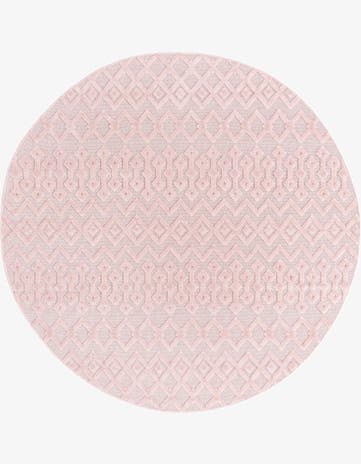 7' x 7' Easy-Clean Trellis Textured Indoor / Outdoor Round Rug