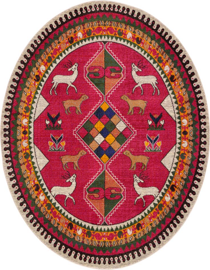Detail image of 8' x 8' Washable Santa Fe Round Rug
