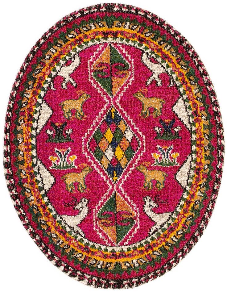 Detail image of 3' 3 x 3' 3 Washable Santa Fe Round Rug