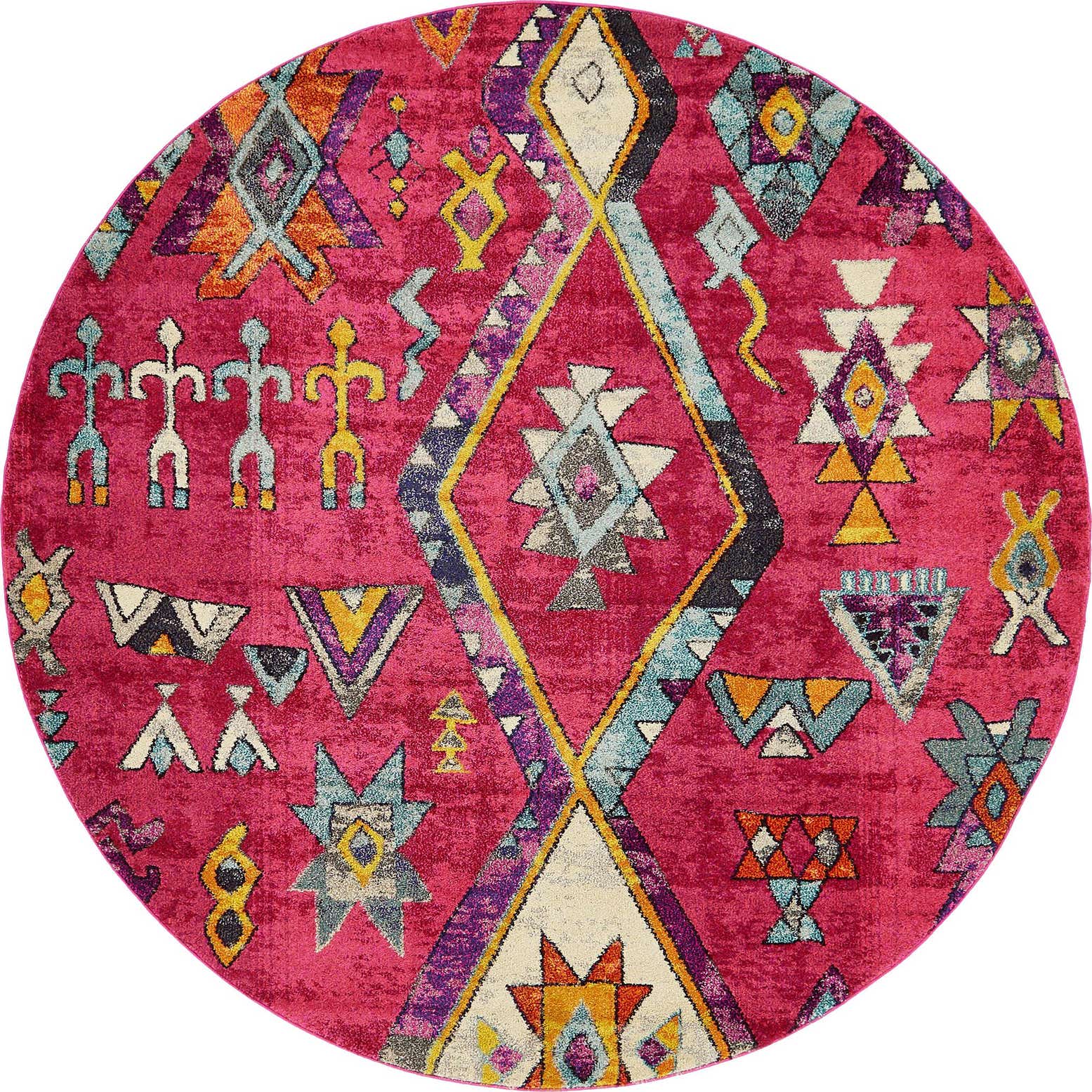 8' x 8' Washable Santa Fe Round Rug