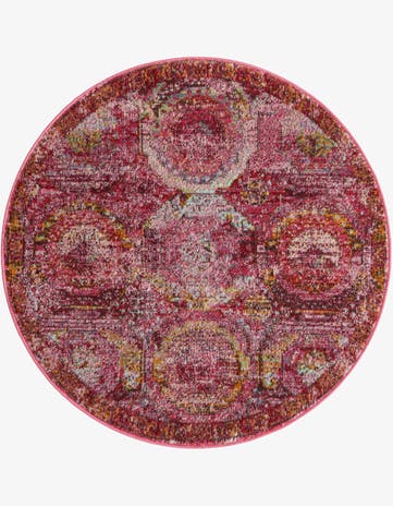 Pink Santiago Round Rug