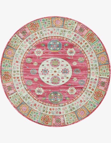 Pink Santiago Round Rug