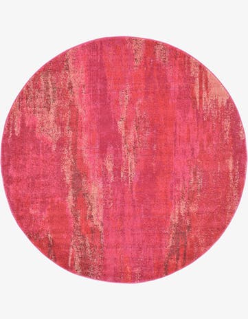 Pink Washable Sevilla Round Rug