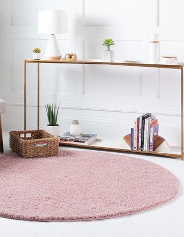 8' x 8' Soft Solid Shag Round Rug