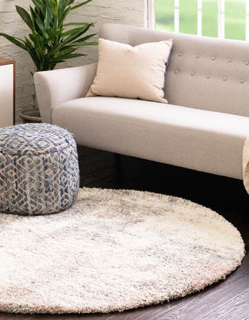 4' x 4' Soft Touch Shag Round Rug