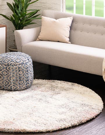 4' x 4' Soft Touch Shag Round Rug