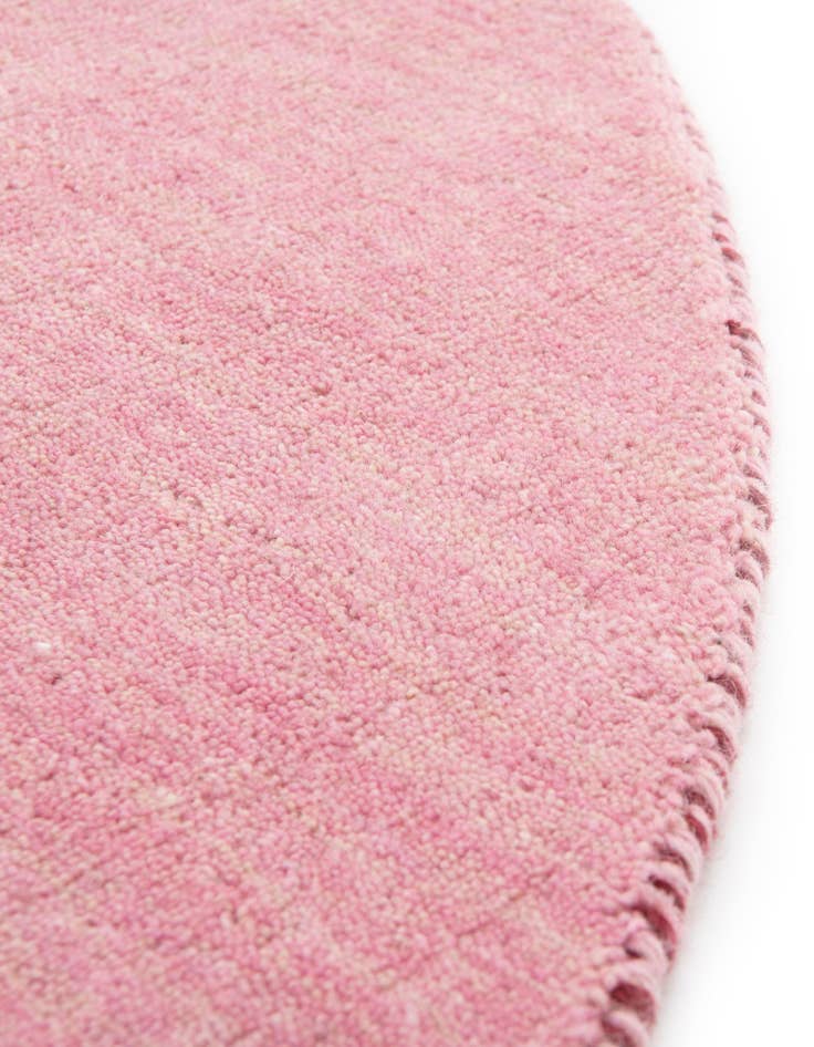 Detail image of 6' 7 x 6' 7 Hand Knotted Solid Gabbeh Wool Round Rug