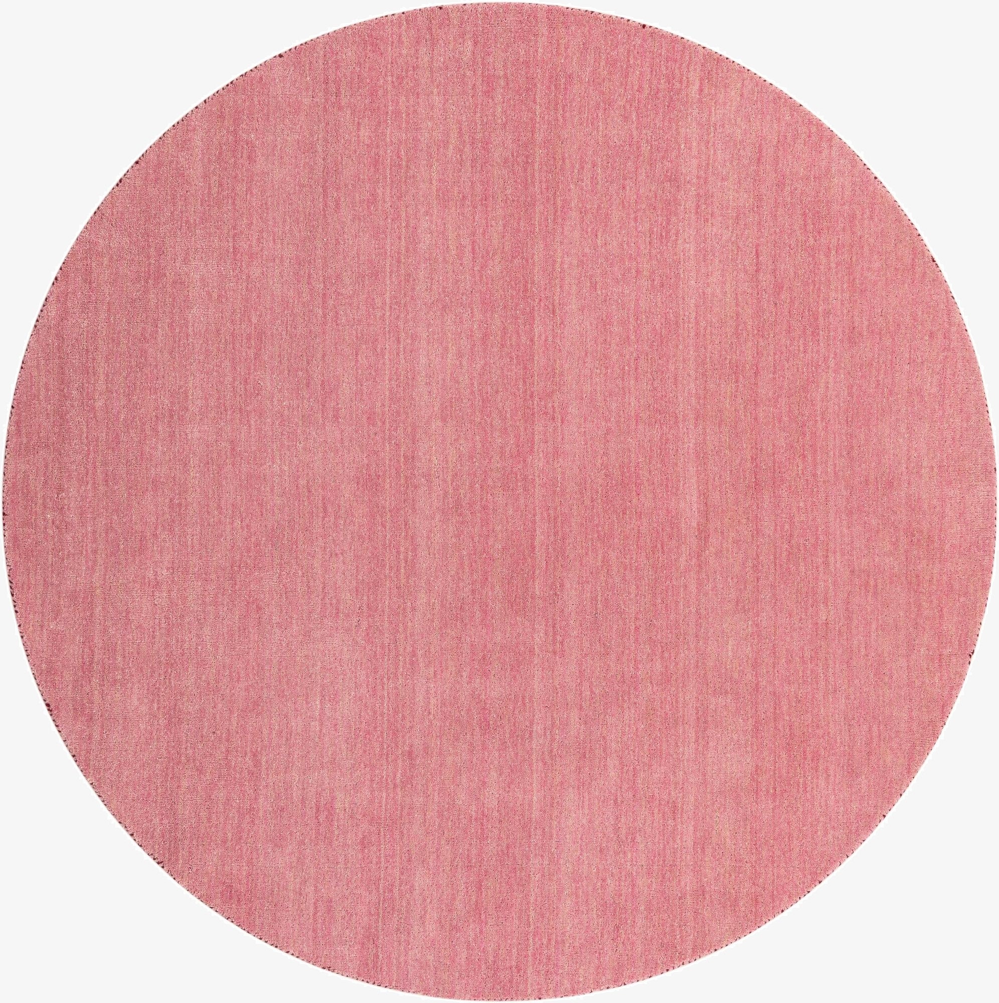 6' 7 x 6' 7  Hand Knotted Solid Gabbeh Wool Round Rug