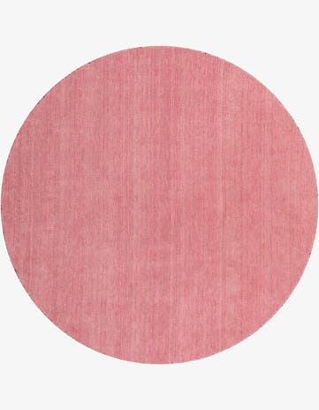 6' 7 x 6' 7 Hand Knotted Solid Gabbeh Wool Round Rug