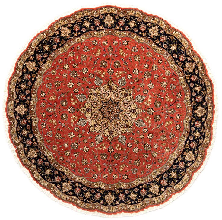 Detailansicht von 200cm x 200cm Tabriz Rund Teppich