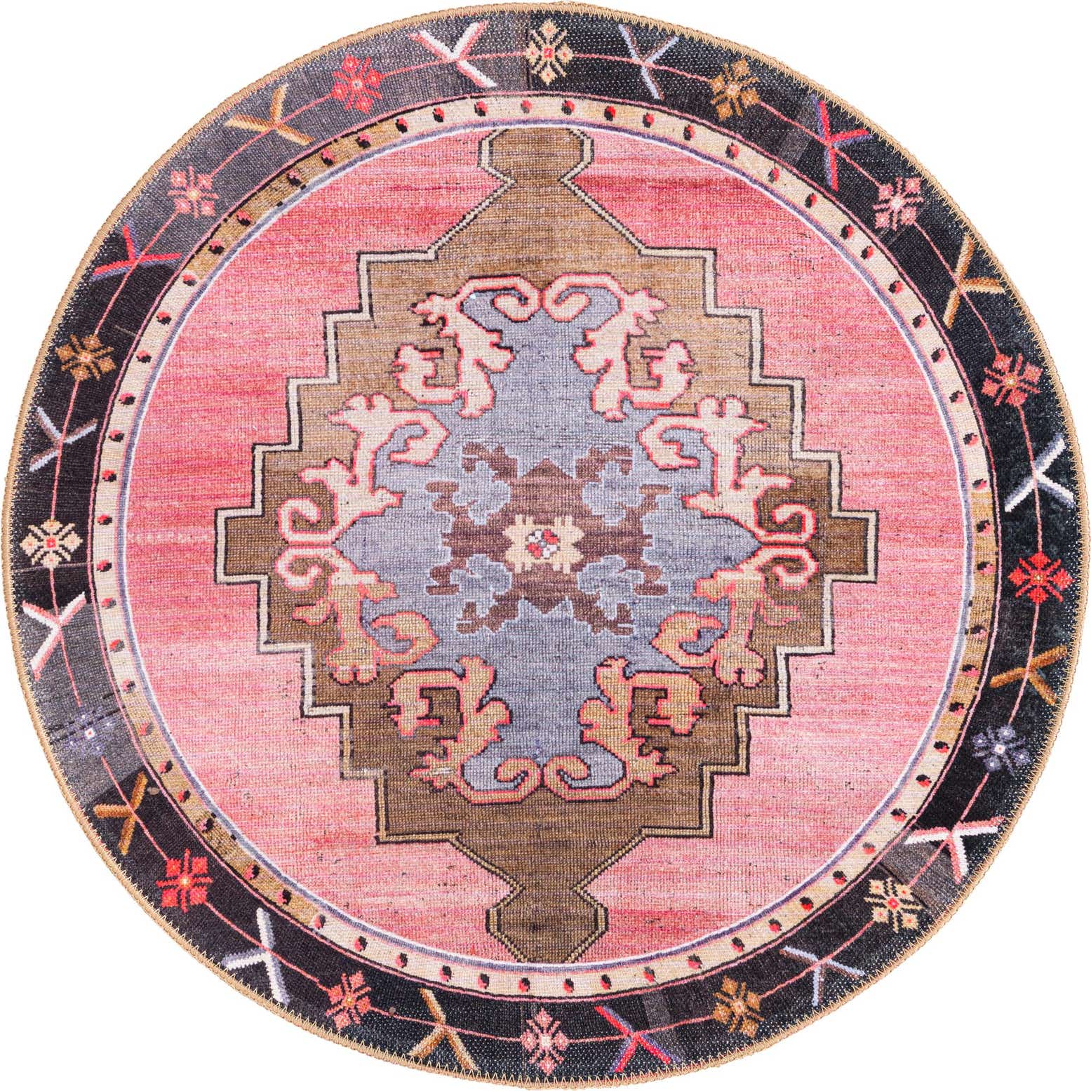 3' 6 x 3' 6 Washable Timeless Round Rug