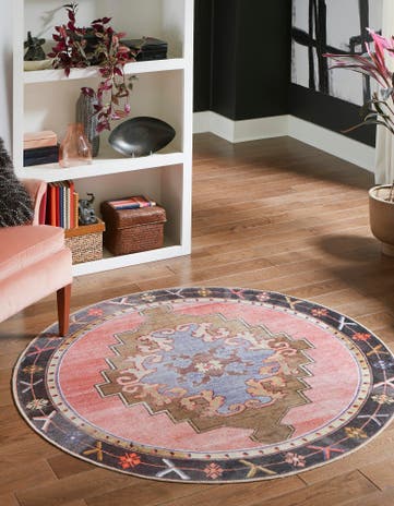 3' 6 x 3' 6 Washable Timeless Round Rug