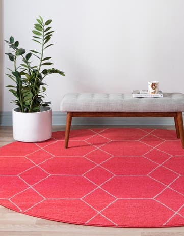 5' x 5' Trellis Frieze Round Rug