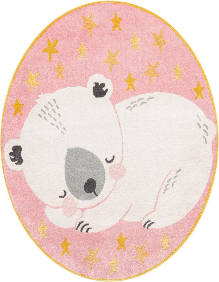Detail image of 5' 3 x 5' 3 Bear Whimsy Kids Round Rug