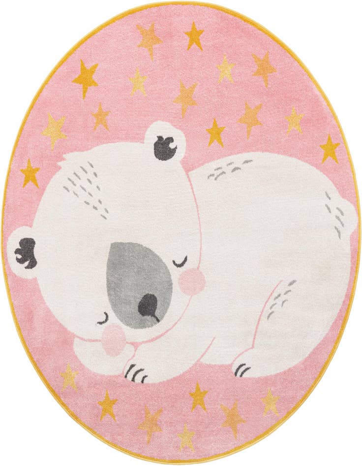 Detail image of 7' 10 x 7' 10 Bear Whimsy Kids Round Rug