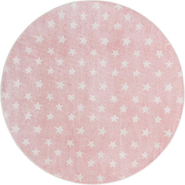 Detail image of 7' 10 x 7' 10 Stars Whimsy Kids Round Rug
