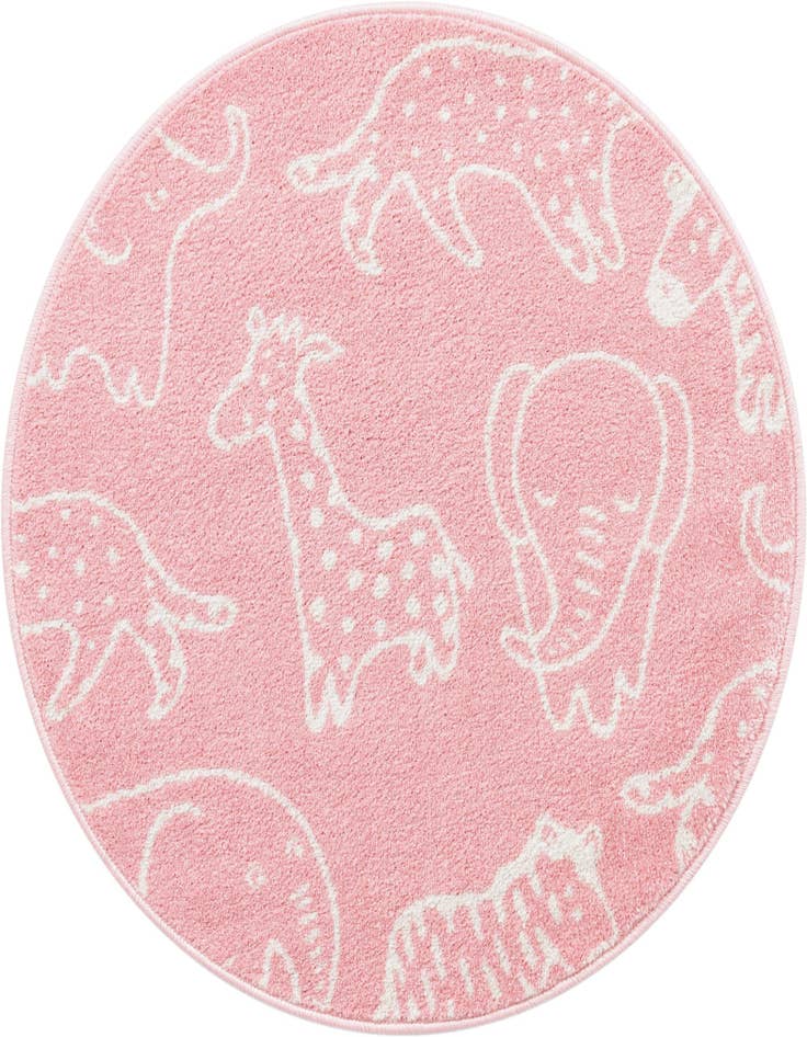 Detail image of 3' 3 x 3' 3 Animals Whimsy Kids Round Rug