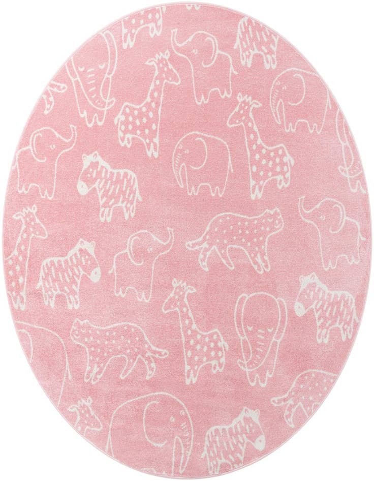 Detail image of 7' 10 x 7' 10 Animals Whimsy Kids Round Rug