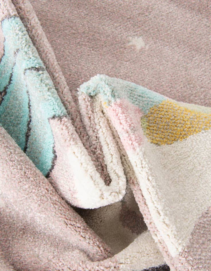 Detail image of 5' 3 x 5' 3 Unicorn Whimsy Kids Round Rug