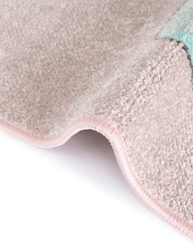 Detail image of 5' 3 x 5' 3 Unicorn Whimsy Kids Round Rug