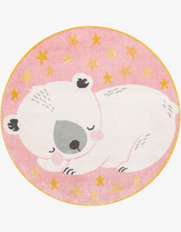 5' 3 x 5' 3 Bear Whimsy Kids Round Rug