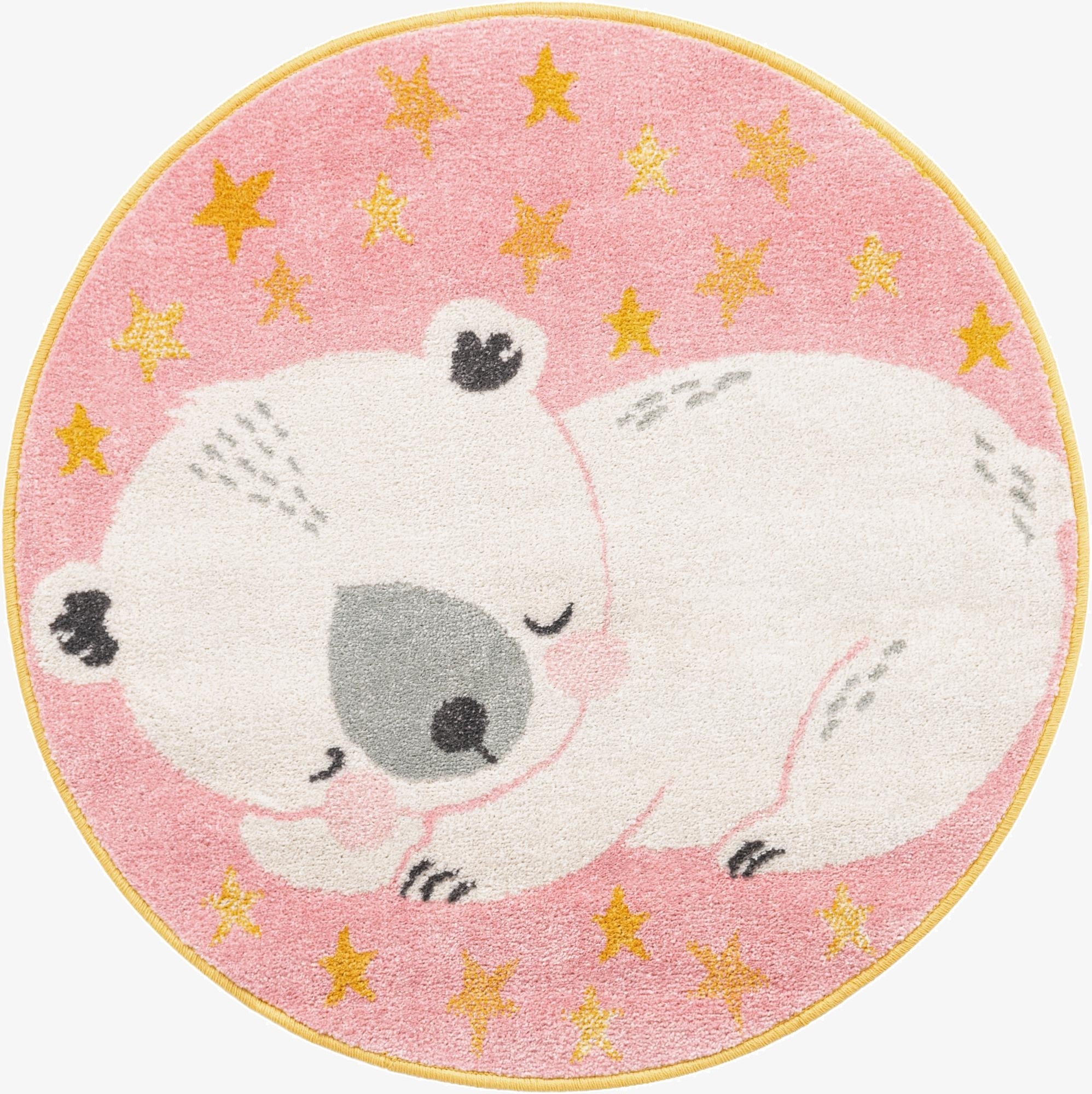 3' 3 x 3' 3 Bear Whimsy Kids Round Rug