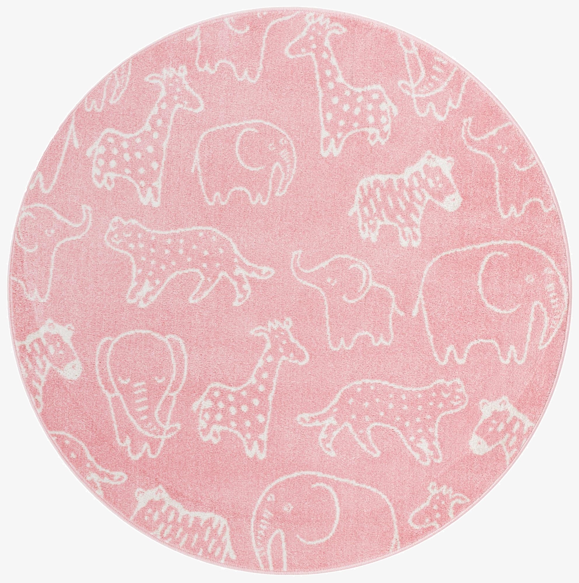 Primary image 5' 3 x 5' 3 Animals Whimsy Kids Round Rug
