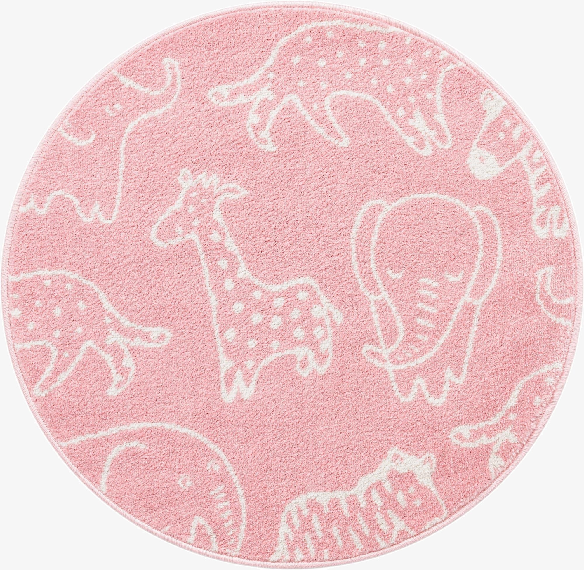 3' 3 x 3' 3 Animals Whimsy Kids Round Rug