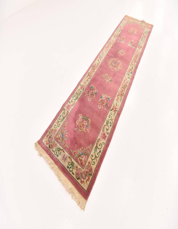 Detail image of 2' 10 x 11' 5  Hand Knotted Antique Finish Wool Runner Rug