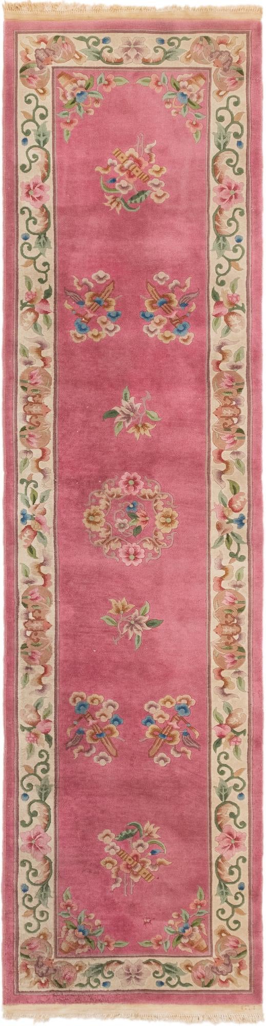 2' 10 x 11' 5 Hand Knotted Antique Finish Wool Runner Rug