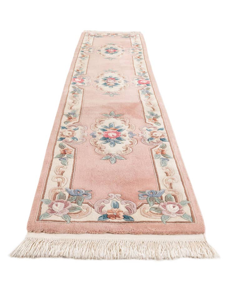 Detail image of 70cm x 320cm Hand Knotted Antique Finish Wool Runner Rug