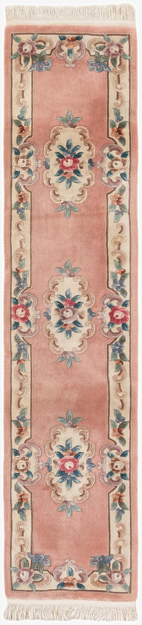 2' 4 x 10' 5  Hand Knotted Antique Finish Wool Runner Rug