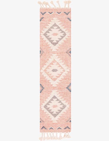 Pink Hand Woven Arizona Wool Runner Rug