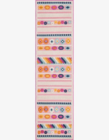 Pink Easy-Clean Aruba Indoor / Outdoor Runner Rug