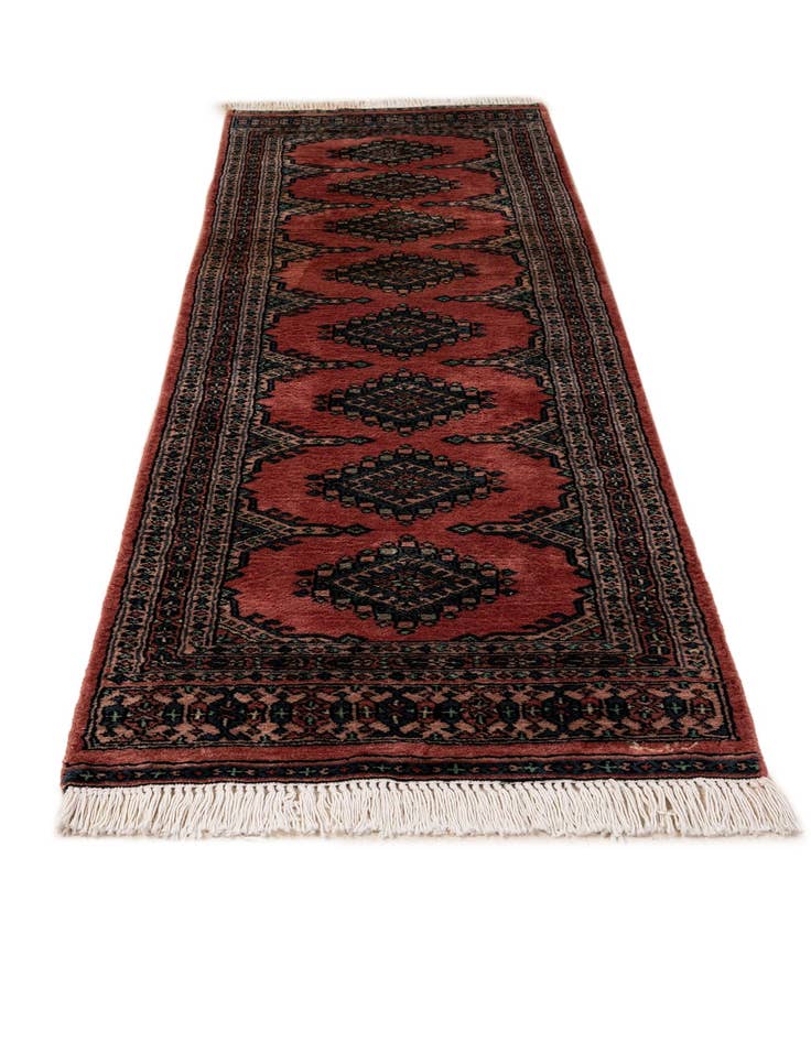 Detail image of 2' 1 x 6' 5  Hand Knotted Bokhara Oriental Wool Runner Rug