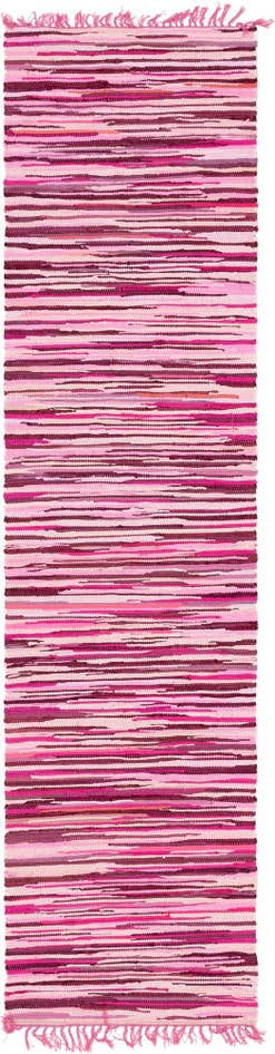 Detail image of 2' 7 x 9' 10 Hand Woven Chindi Cotton Runner Rug