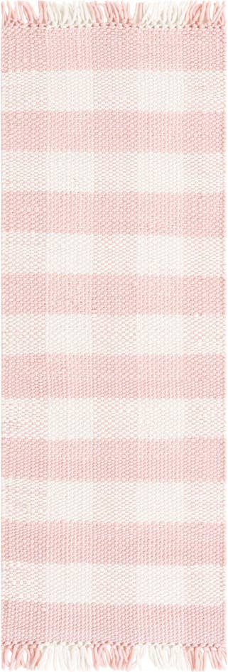 Detail image of 2' x 6' Easy-Clean Eco Plaid Washable Indoor / Outdoor Runner Rug