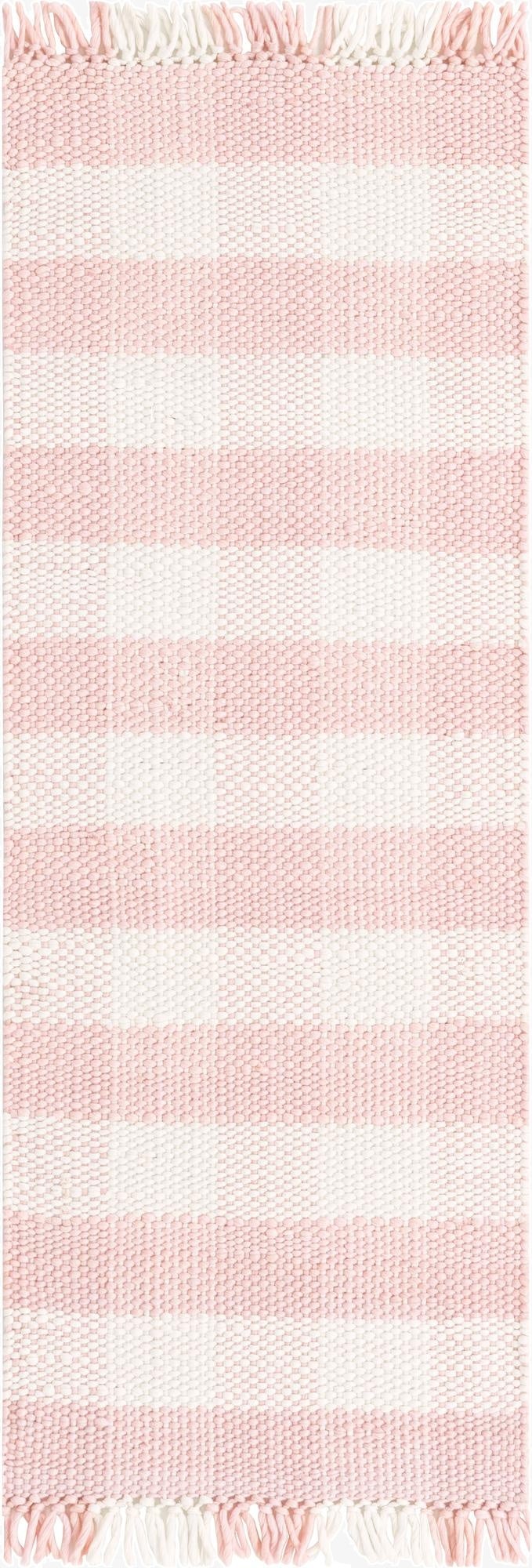 Primary image 2' x 6' Eco Plaid   Washable Indoor / Outdoor Runner Rug