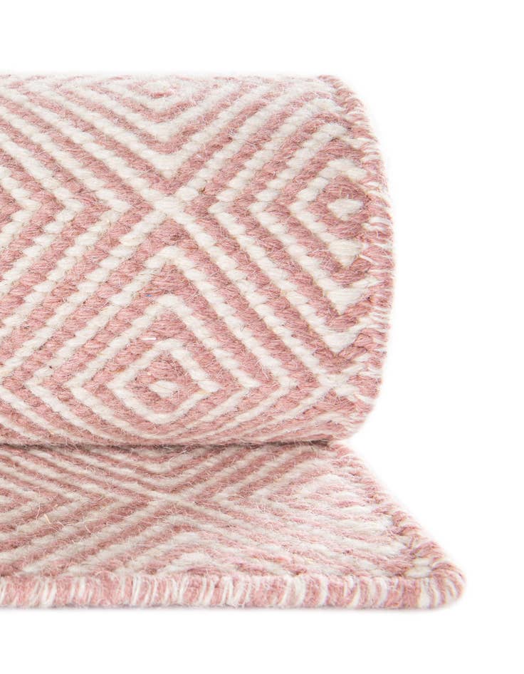Detail image of 2' 7 x 12' Hand Woven Geo Trellis Flatweave Runner Rug