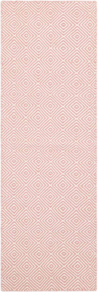 Detail image of 2' x 6' 1 Hand Woven Geo Trellis Flatweave Runner Rug